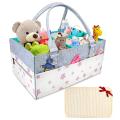 Baby Diaper Caddy Organizer, Foldable Felt Storage Bag with Multi Pockets and Flexible Compartments, Portable Car Travel Organizer for Changing Nappy, Wipes, Newborn Shower Gift. 