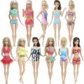 5 Set Random Swimsuits Swimwear Bikini / One Piece Swimming Beach Bathing Dollhouse Lovely Accessories Clothes for Barbie Doll. 
