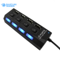 USB Hub 4 Port With 4 Buttons And 4 LED Indicator USB Hub for PC and Laptop 2.0. 