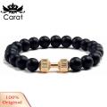Carat Hand Chain Dumbbell Decor Men Simple Fashion Bead Bracelet. 