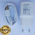 Tecno 18Watt 100% Original Charger | TECNO 18 Watt Genuine Charger Tecno Charger Original 18w Fast Charging Box Pulled Out Adapter with Type-C Data Cable And Micro Data Cable For Tecno - Android Phones. 
