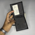 Original GG 1105-1A Slim & Short Bifold Black Leather Wallet for Men - Leather Wallet with Box. 