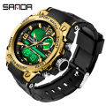 SANDA Original New Product Listing Creative Men's Watch Fashion Sports Luxury Waterproof Quartz LED Multi-function Swimming Military Men's Watch. 