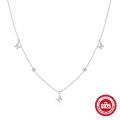 CANNER Real 925 Sterling Silver Zircon Butterfly Flower Pendant Necklace Chain For Women Gift Party Fine Jewelry Collares Bijoux. 