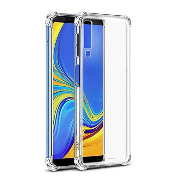 For Samsung Galaxy A7 2018 (A750) Shocckproof Soft Silicone Transparent Flexible Back Cover
