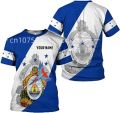 New Honduras Flag T- Shirt 3D Men And Women's Street Comfortable Sports Custom Name Round Neck Short Sleeve Top. 