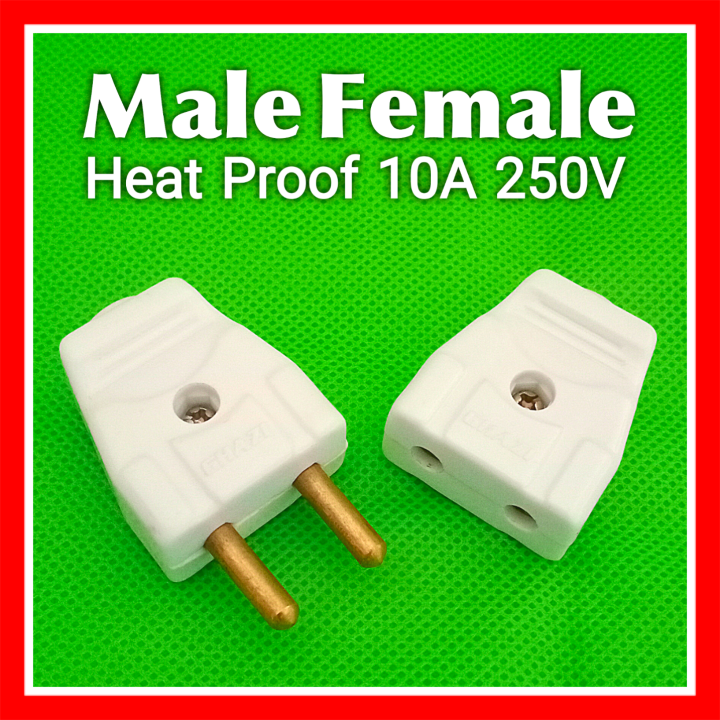 Pair of Male Female Electric Plug Switch High Quality Bakelite Body Heat Proof Fire Resistant
