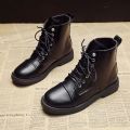leather Martin boots women 2021 new spring and autumn single boots wild British style flat ankle boots students thin boots. 