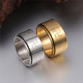 Anxiety Fidget Spinner Rings for Men Women Buddhism Swastika Stainless Steel Spinning Rotatable Ring Punk Anti Stress Jewelry. 