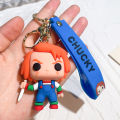 Horror Movie Child's Play Chucky Doll Key Ring PVC Keychain Pendant Figure Toys Dolls. 
