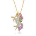 FASH 1*Set Girl Lucky Unicorn Necklace / Bracelet / Adjustable Ring / Stud Earrings Fashion Jewelry Luxury Color Diamond Horse Jewelry. 