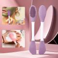 Double Headed Silicone Face Mask Brush Cleansing Brush 2-in-1 Facial Applicator Tool for Mud Masks, Creams and Lotions | Soft Silicone Scraper & Skin Exfoliation Brush Double Headed Silicone Face Mask and Cleansing Brush. 