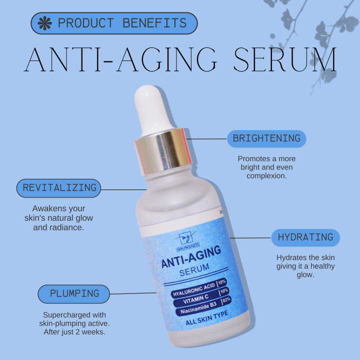 Anti-Aging Serum | Hydrate Skin | Anti – Wrinkle | Reduce Fine Lines | Fights Signs of Ageing | 30ml Available  at MZ Skin Products