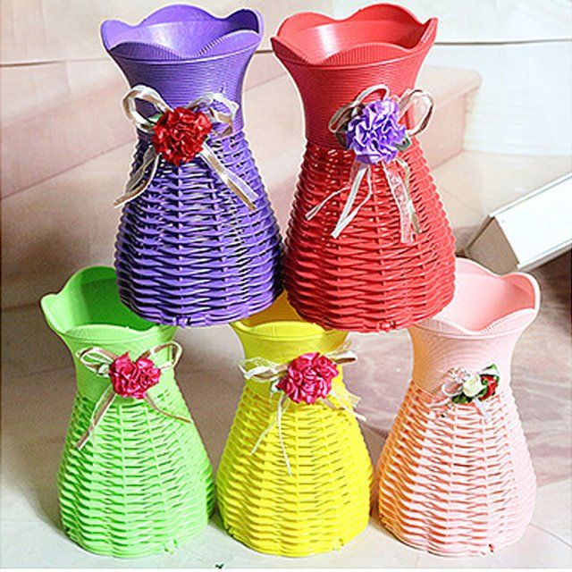 Plastic Pots Vase, Kiyari Indoor Fiber Plastic Flower Plant Pots