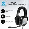 HP Gaming Headset H220GS Wired Stereo Noise Cancelling Gaming Headphone Black Cool lighting design USB jeck with Microphone for PC Laptop. 