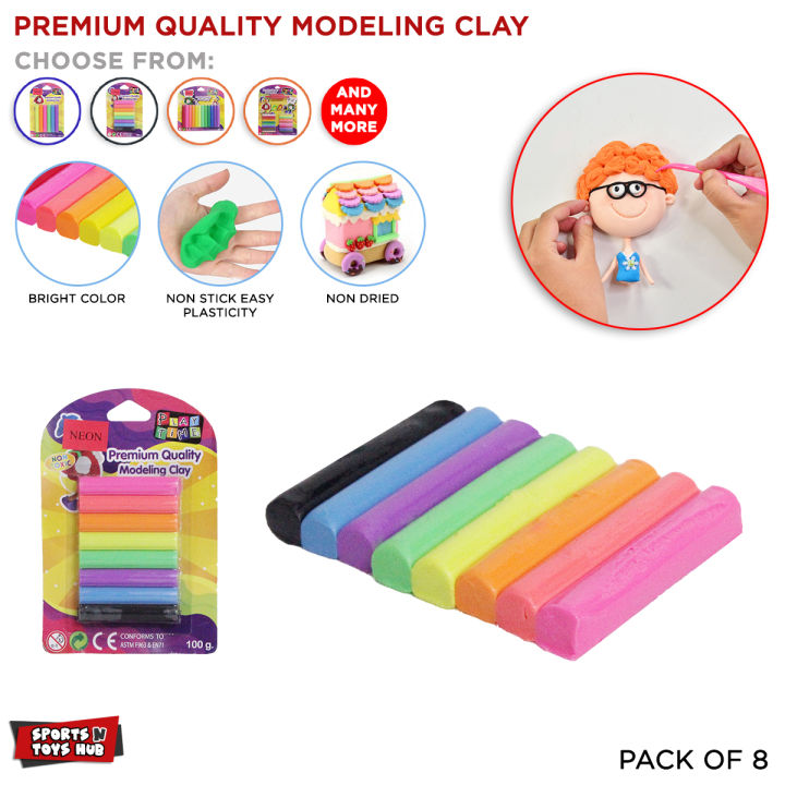 Modeling Clay Set Collection For Kids, Play Time With Colorful Non Toxic Premium Quality Mud, Assorted Colors Plasticine Extra Soft Endlessly Reusable Playing Modelling Clays Dough Sticks With Shapes Mold Roller & Without Best Gift For Children Boy & Girl