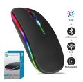 HP W10 Wireless RGB Rechargeable Mouse – Bluetooth & 2.4G Dual Mode, Silent Click, Adjustable DPI, Ultra-Thin Slim Design by Ecoelec. 