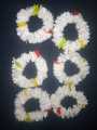 Artificial Gajra Flower kangan for Wedding Jewellery - girls / kids - White with Red Flower- Pack of 2. 