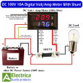 DC 100V 100A 3 Digit 5 Wires Red-Blue Digital LED Display Voltmeter With Shunt DC Volt/Amp Indicator by Electrica. 