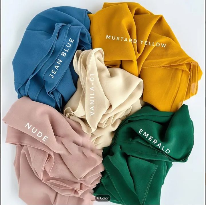 Pack%20of%205%20chiffon%20hijab%20scarf%20stoller%20/%20Plain%20Chiffon%20Goergett%20Hijab%20Staller%20For%20Girls%20and%20Women's%20-%20Image%206