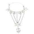 【Top mobile】Bridal Wedding Crystal Rhinestone Slave Bracelet Wristband Harness & Ring Cuff. 