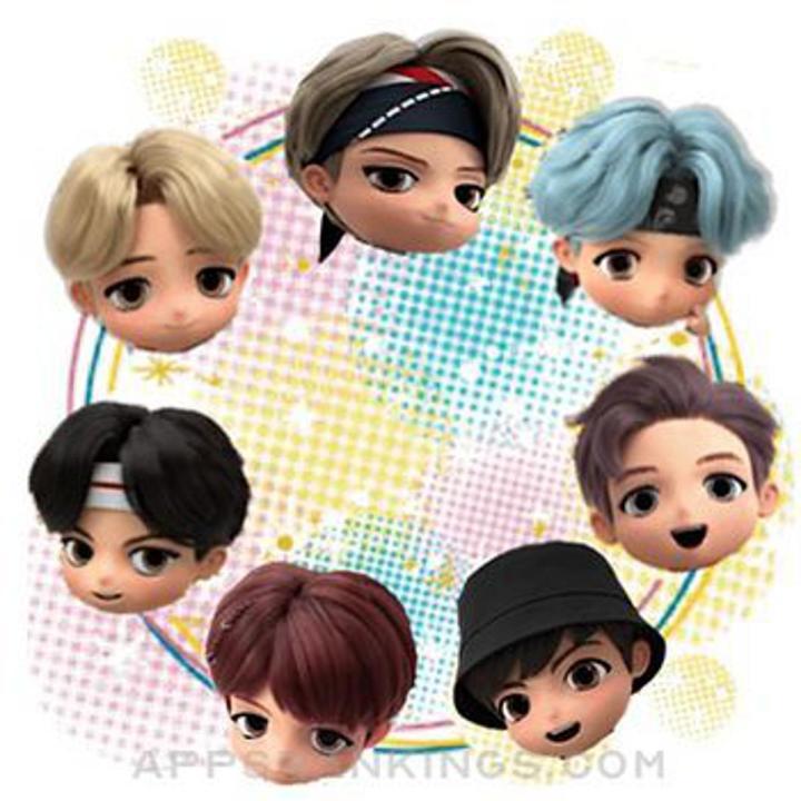 10 BTS Cartoon character photos mini /mini photo card size / 2x3 inches size / id card size .