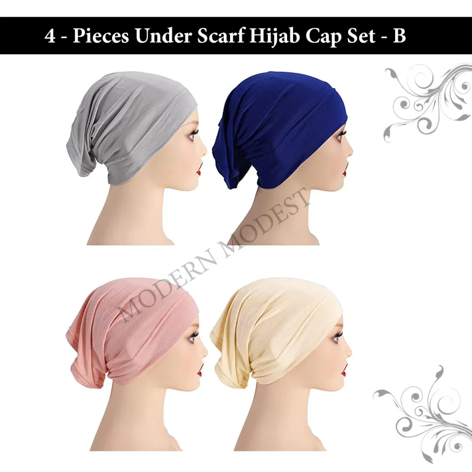 Turban Under Scarf Tube Cap Peacock Green Plain Cotton Tube