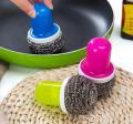 Special Discount Kitchen Stainless Steel Wire Ball With Long Handle Dishwashing Brush Cleaning Pot Ball Brush Home Kitchen Accessories Tools. 