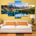 5 Piece Wall Frame Canvas Painting Sunset Wall Art Lake View Home Decoration Canvas Prints Poster Wall Art Home Décor For Living Room Decoration. 