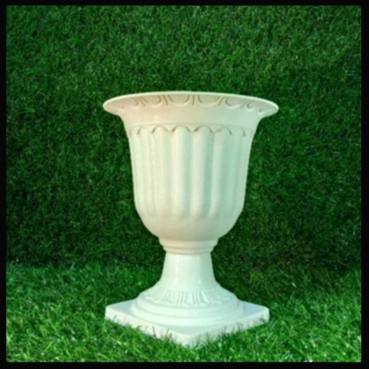 COPA Plastic Gardening Pot Table Vase - Pot Vase Planter With Base Long Design - White