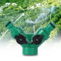 Two Way Pipe Divider Hose Splitter Garden Water Tap Adapter With Valve. 