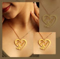 THE JEWEL LODGE CUSTOMIZED BUTTERFLY HEART COUPLE NAME NECKLACE. 