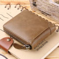 Wallet for Men - Round Zipper Short Wallet for Men. 