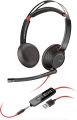 Plantronics - Blackwire C5220 - Wired, Dual-Ear (Stereo) Headset with Boom Mic - USB-A, 3.5 mm to connect to your PC, Mac, Tablet and/or Cell Phone. 