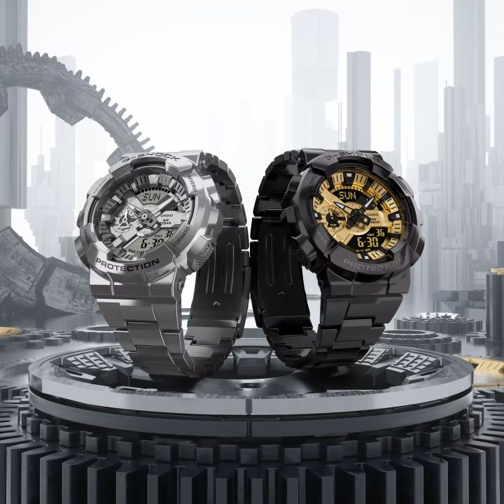 Casio%20G%20Shock%20110%20Series%20G-Steel%20Shock%20Resistance/Magenatic%20Resistance%20Resin%20Silver%20Analog-Digital%20World%20Time%20Stop%20Watch%20Timer%20Alarm%20LED%20Light%20Calendar%20Multi-Function%20Silver%20Ion%20Plated%20Stainless%20Steel%20Bracelet%20Watch-GM-110D-8ADR%20-%20Image%204