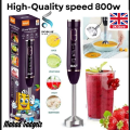 Hand Blender Mixer 800W Chopper Mixer Bowl Egg Whisk & Beaker - Coffee Beater - Egg Beater Machine For cake - Meat Chopper | Stainless Steel Hand Blender with 4 Blades | 2 Speed Levels | Ice Crushing, Smoothies, Powerful & Durable Home & Kitchen Appliance. 