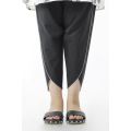 EGO All Season  Outlined-Pants  Black Cotton Stitched Trouser for Women. 