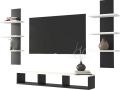 Wall Mounted Tv Unit With Wall Shelves/Tv & Entertainment Units/Wall Mounted Tv Unit/Tv Stand For Wall/Setup Box Stand For Living Room Bedroom Home Decor -Black, white brown Engineered Wood. 