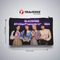 Traverse Black Pink Pencil Pouch for Girls (Digitally printed on Cloth). Both sides printed. 