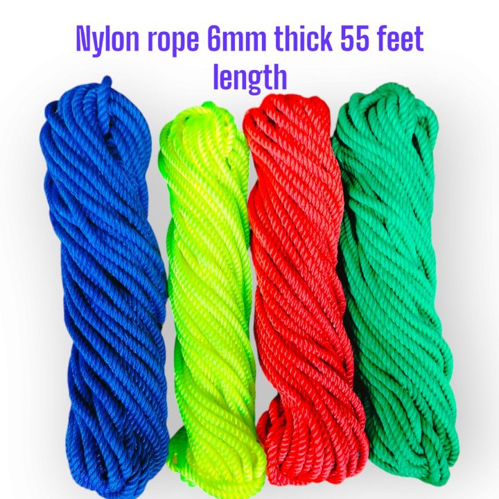 Heavy Duty Nylon Rope – Strong Multi-Purpose Rope for Painted Charpai, Cloth Drying Lines, Pet Use & Child Swings