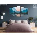 Mountain and Lake Nature Landscape 5 Pieces Modern Canvas Painting Wall Art The Picture For Home Decoration  Artwork For Wall Decor 5S-616. 