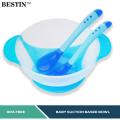 Baby Bowl Set Spoon Fork Suction Cup, Baby Bowl Set With temperature Sensing Spoon And Fork With Suction Cup, Training Baby Bowl Set Suction Bowl Plastic material factory baby item heat sensitive baby bowl and spoons feeding set no spill. 