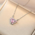 [ New ] Women's Necklace   King Glory Loving Heart Zircon Stud Earrings Niche Batch Simple Wild Earrings Suit Necklace. 