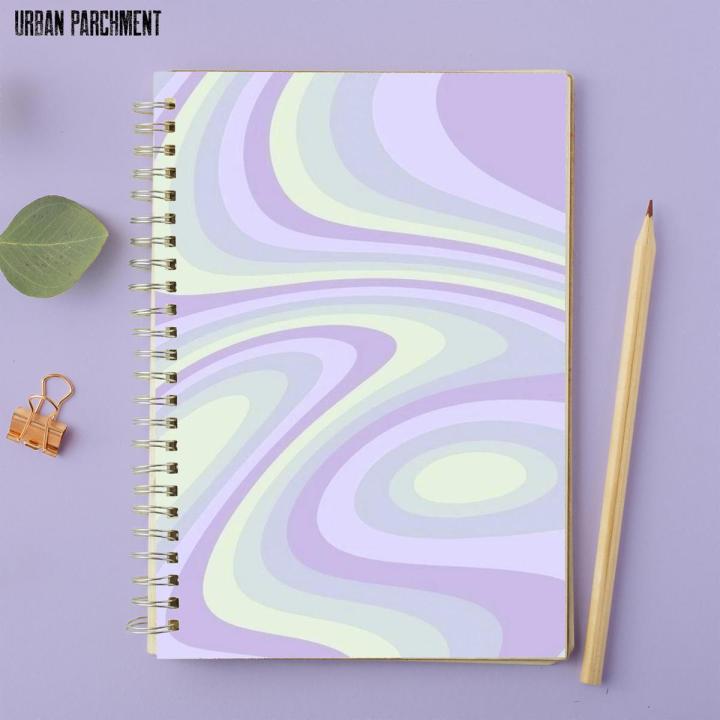 Purple Simple - A4 Spiral Notebook with Plastic Sheet