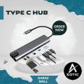 AXOTIC USB C Hub 8 in 1 Type C Hub with 4K HDMI Port, Ethernet 1000Mbps RJ45 Port, USB-C Delivery, TF/SD Card Reader. 