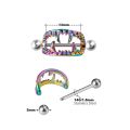 2PCS Teeth Nipple Ring Shield Cover Barbell Nipple Piercing Bar for Women 14G Surgical Steel Breast Body Piercing Jewelry. 