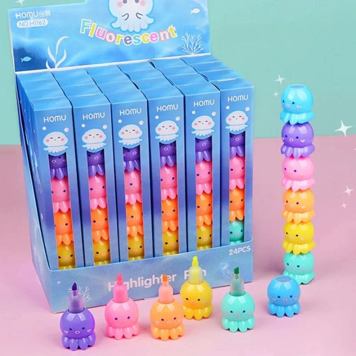 Kawaii%205%20Colors%20Octopus%20Fluorescent%20Marker%20Pen%20Set%20Highlighter%20Pens%20Painting%20Highlight%20Mark%20Cute%20Stationery%20School%20Supplies%20-%20Image%202