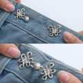 1Pair Chinese Knot Tightener Adjustable Waist Buckle For Jeans No Sewing Required Button Removable Pants Skirts Waist Button Maoxiu. 