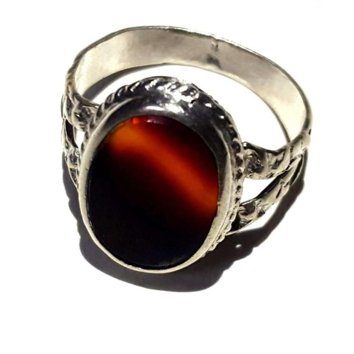 Agate Silver Ring - GNJP78631