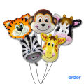 LARGE ANIMAL FACE FOIL BALLOONS l JUNGLE THEME BIRTHDAY DECOR. 
